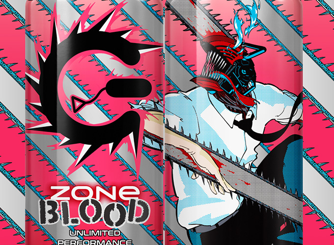 エナジードリンク『ZONe』とアニメ『チェンソーマン』のコラボが決定！チェンソーマンとパワーのイラストが躍る缶が印象的な『ZONe BLOOD』10月4日発売！